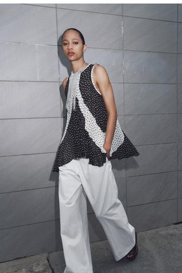 ZW COLLECTION POLKA DOT TOP - Black by Zara - Image 4