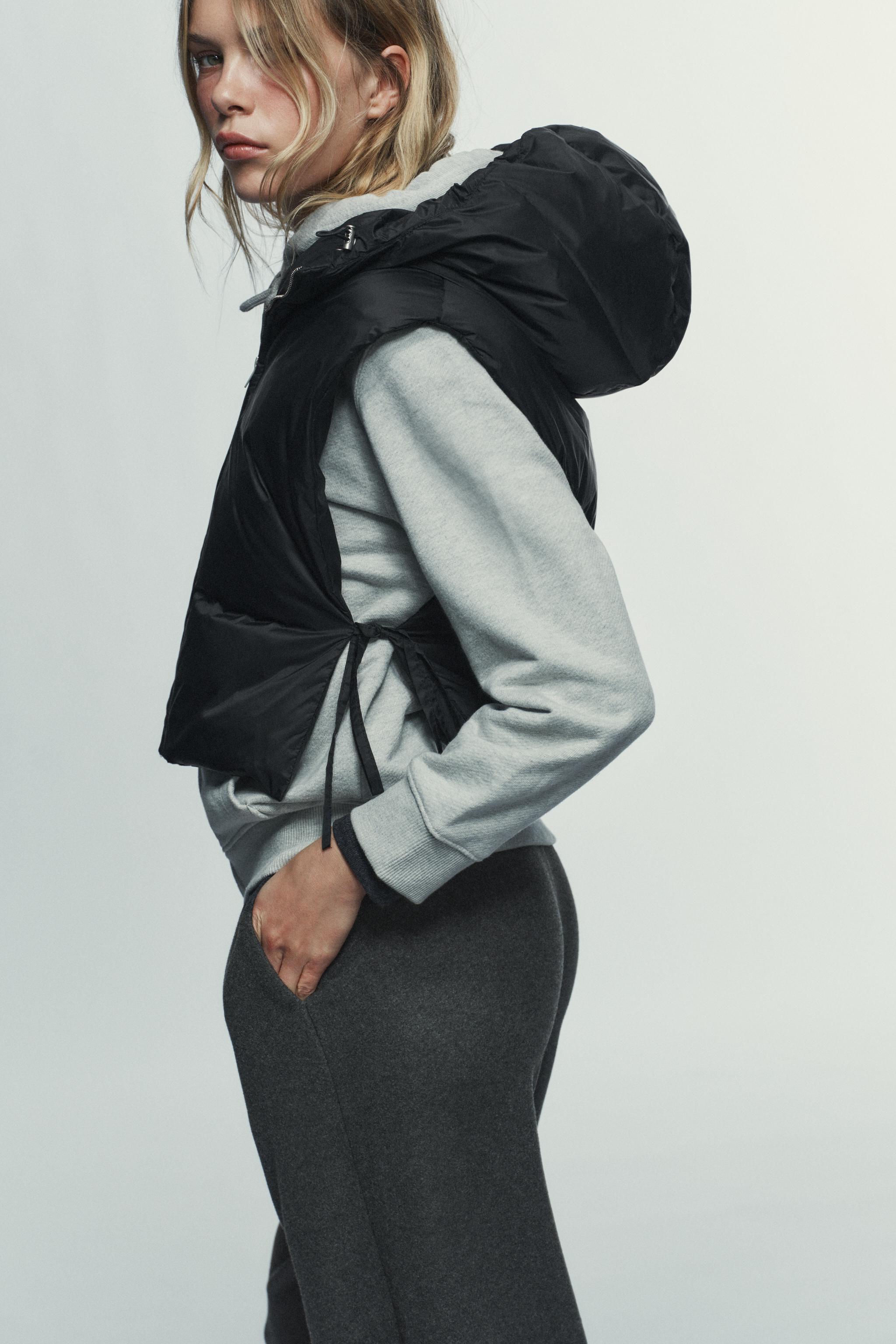 FEATHER DOWN VEST WITH TIES