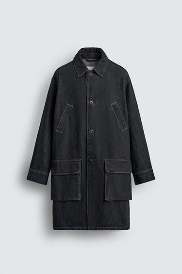 リラックスフィットデニムコートインディゴブルーZaraのリラックスフィットデニムコート - インディゴブルー