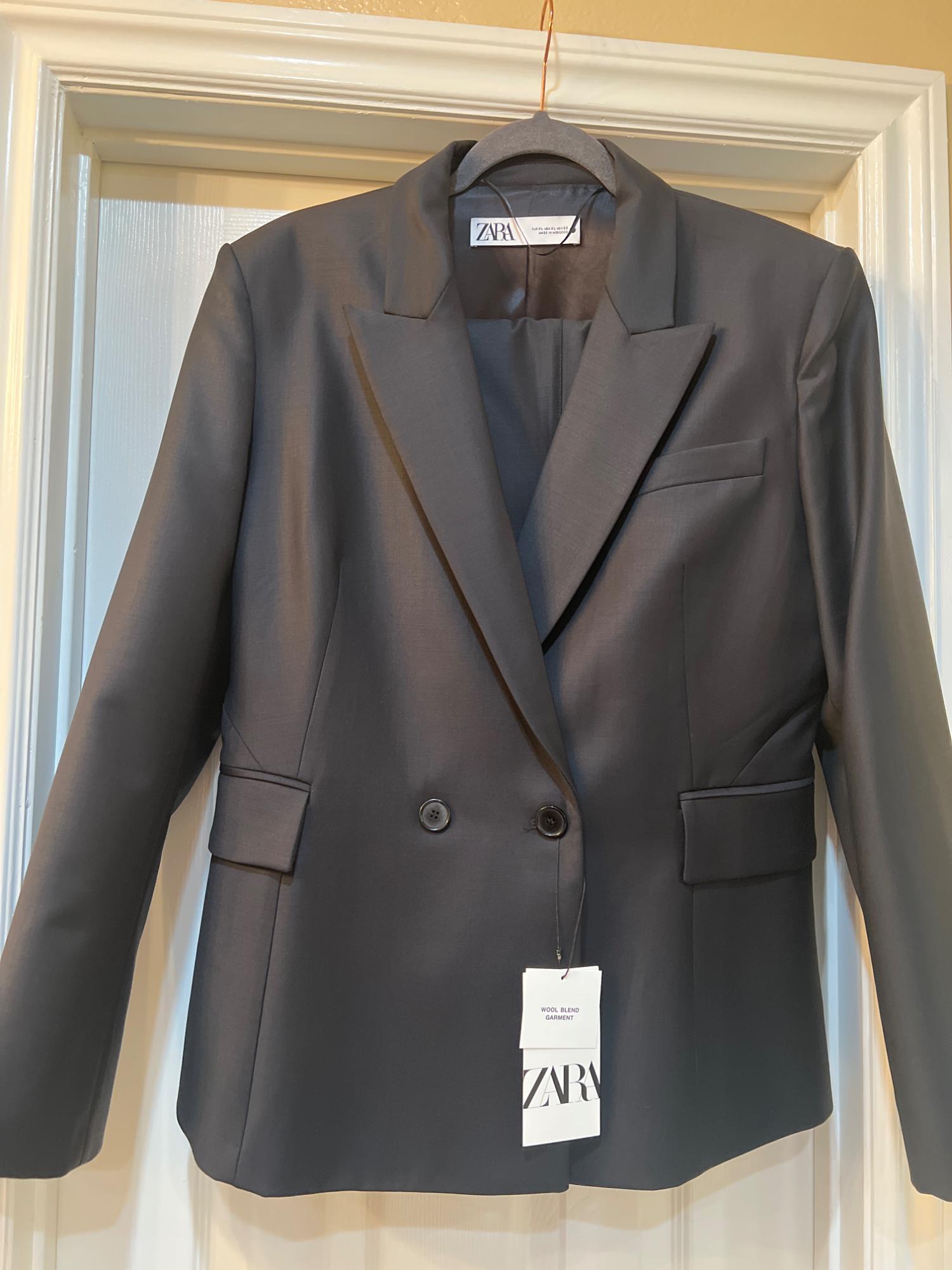 ZW COLLECTION WOOL BLEND DOUBLE BREASTED BLAZER