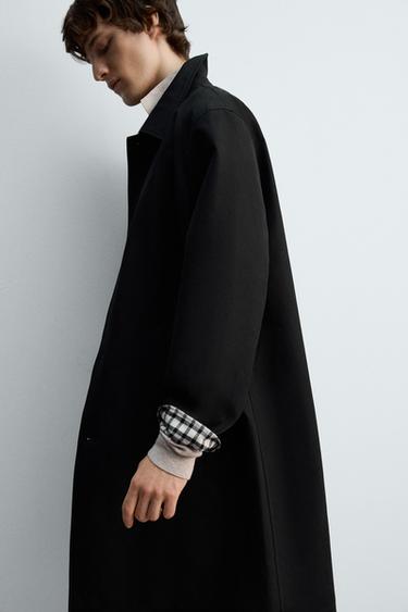 LIMITED EDITION CHECK COMBINATION TRENCH COAT - Black by Zara - Image 5