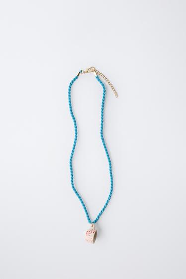 CERAMIC CUP CORD NECKLACE - Blue by Zara - Image 3