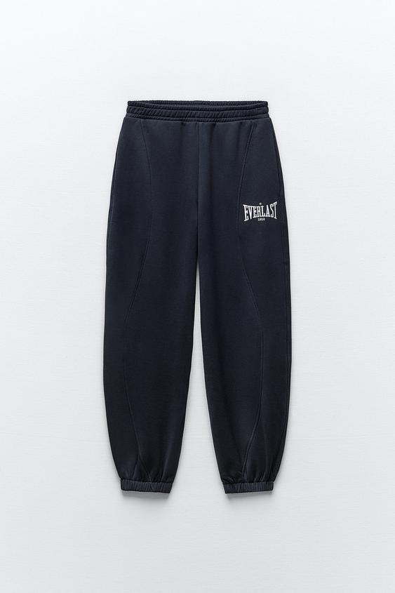 Zara Girls 6 soft collection black legging joggers sweatpants pockets comfy