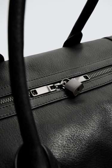 LEATHER TRAVEL BAG - Black by Zara - Image 7