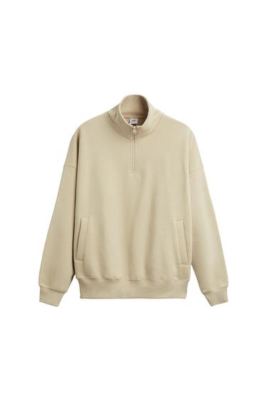 SWEATSHIRT WITH ZIP COLLAR