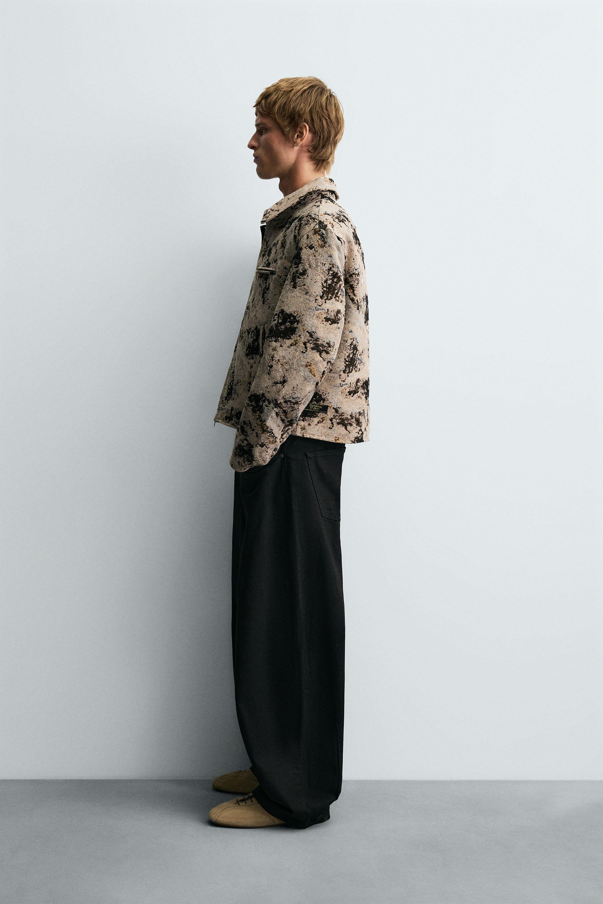 JAQUETA JACQUARD TEXTURA - Marrom / Cru | ZARA Brasil