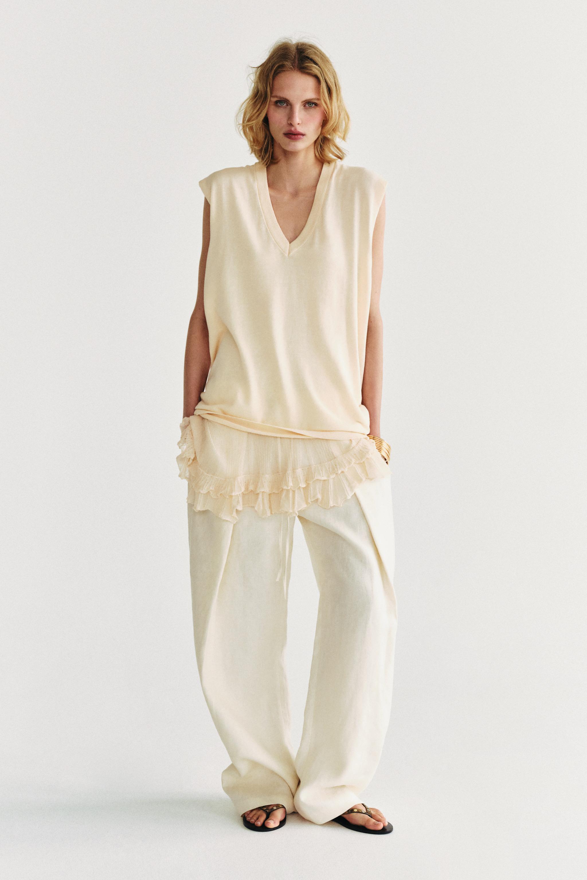 Женские жилеты Zara LONG COMBINATION KNIT VEST — фото 2