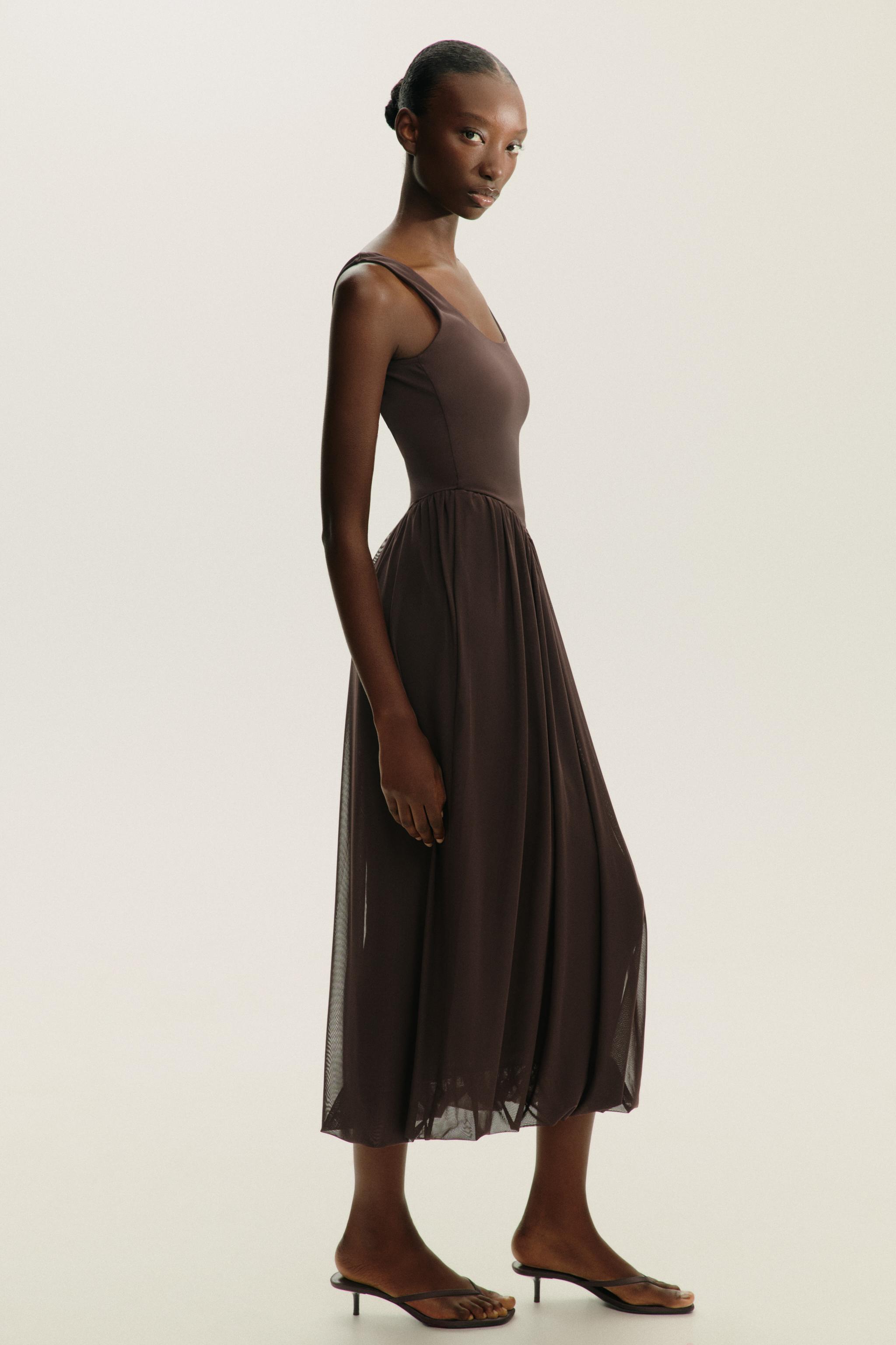 レディースブラウンドレスワンピース | ZARA 日本