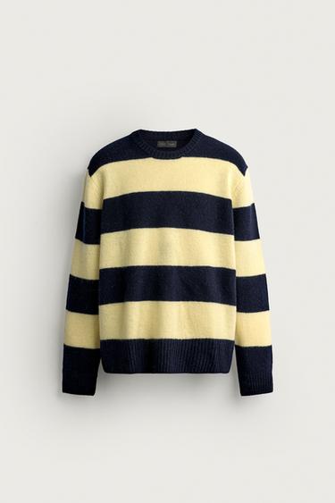 100% WOOL STRIPED SWEATER — striped 1
