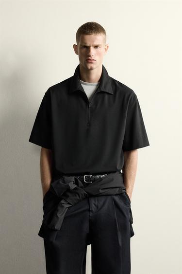 TEKNISK POLOSHIRT MED LYNLÅS - Sort fra Zara