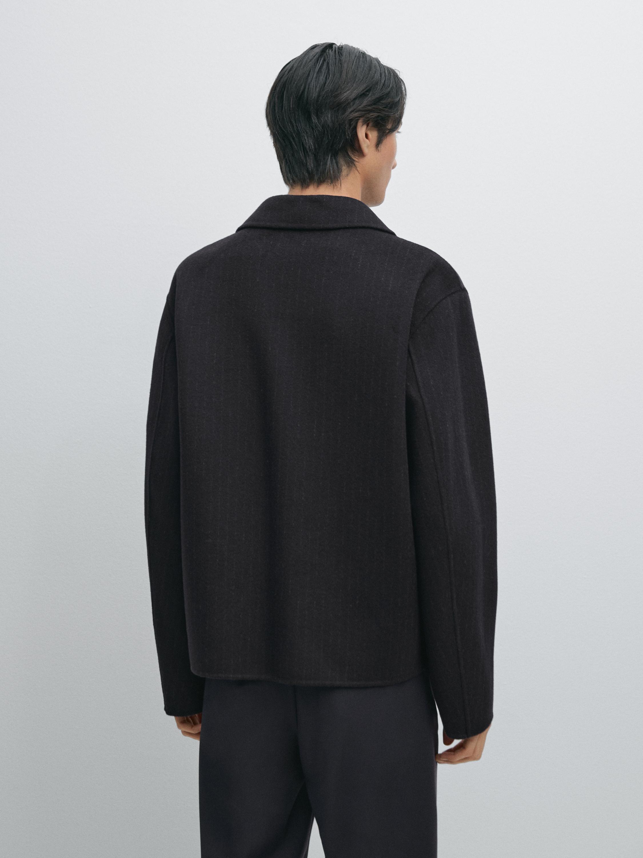 Blouson en laine mélangée à rayures tennis