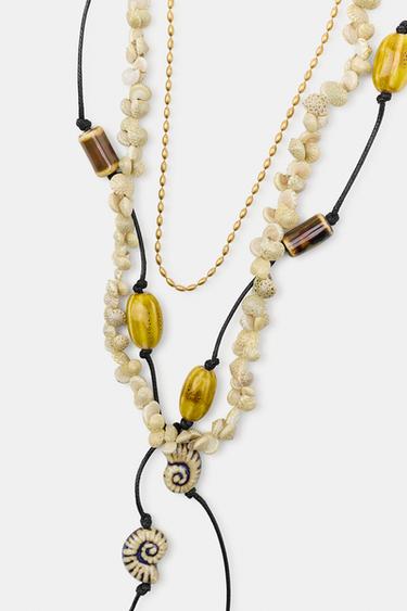LOT DE 3 COLLIERS EN CORDON AVEC COQUILLAGES EN CÉRAMIQUE - Multicolore de Zara - Image 3