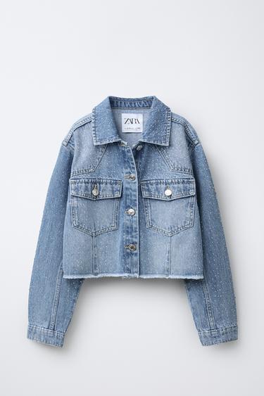 GLITTER DENIM JACKET - Blue by Zara - Image 0