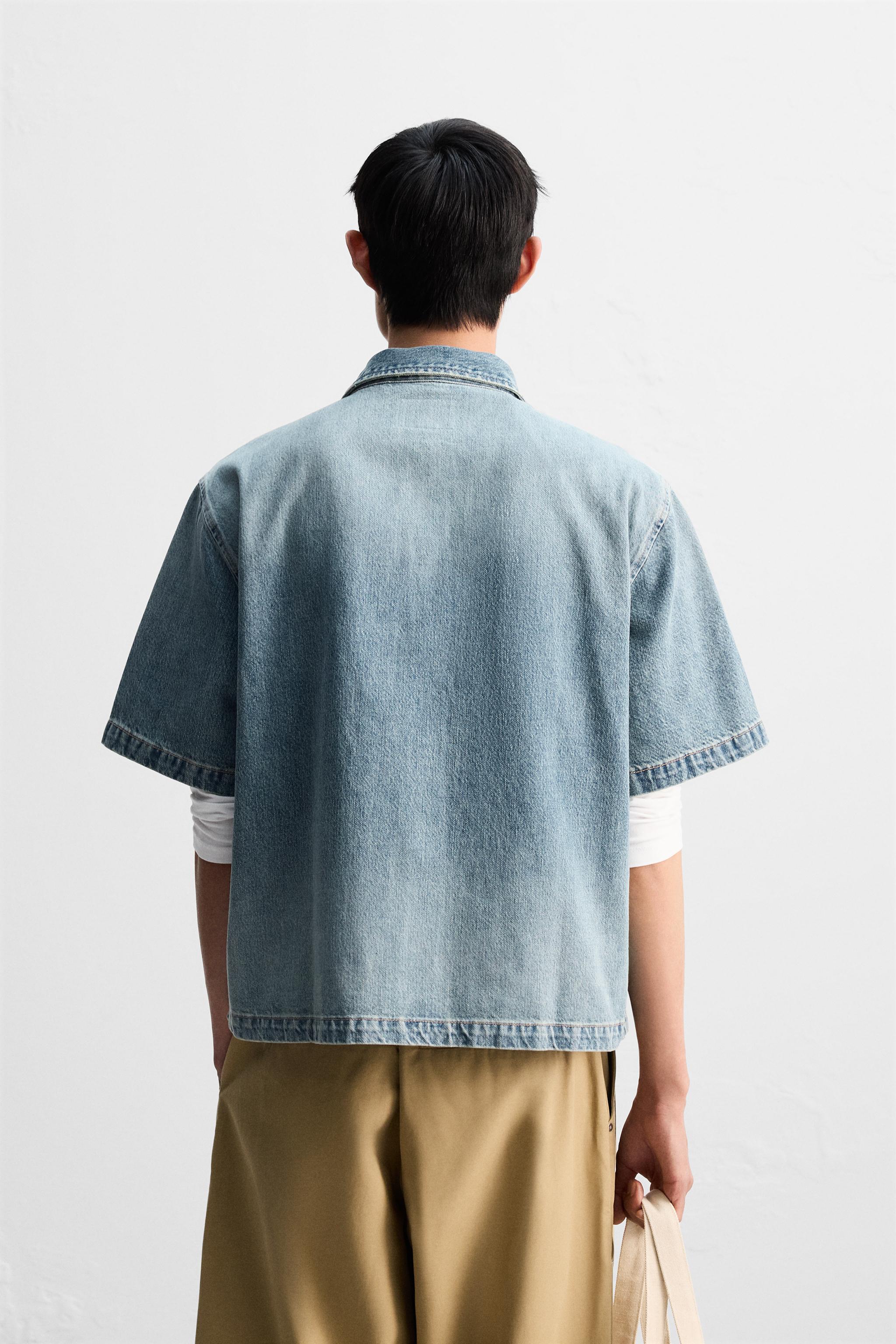 トモンジ様専用✨ZARA✨ジッパースウェットデニムシャツ - メルカリ