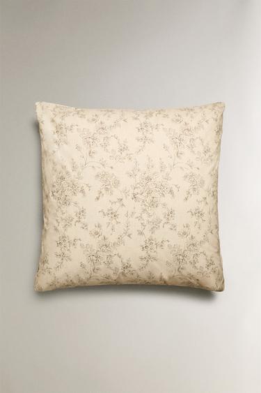 FLORAL PRINT PILLOWCASE - Beige by Zara - Image 1