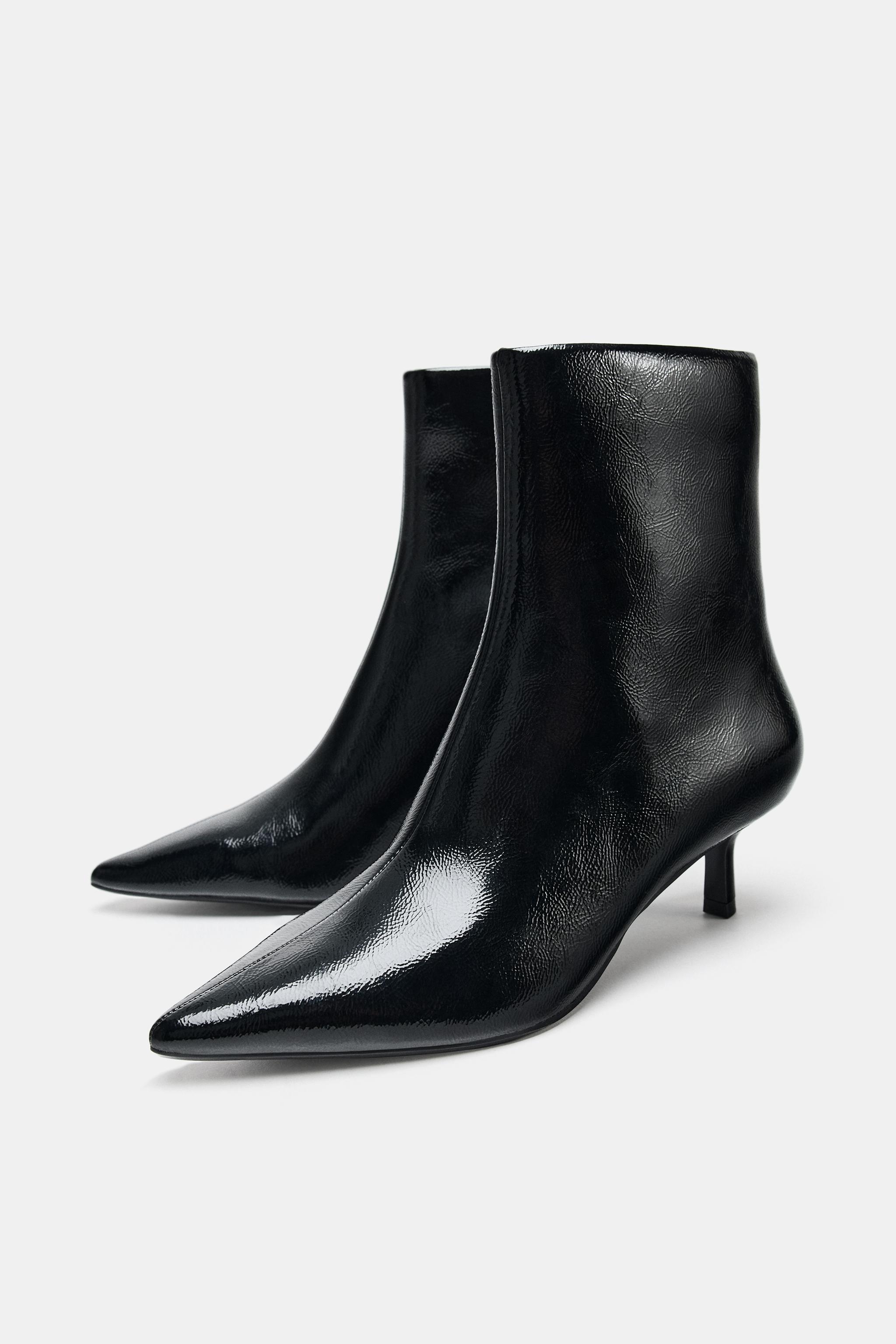 KITTEN HEEL ANKLE BOOTS - Black | ZARA United States