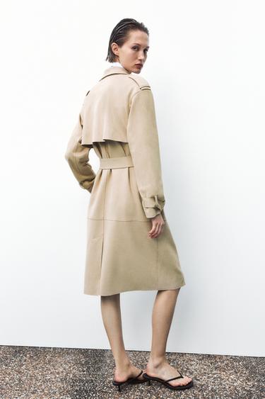 TRENCH MI-LONG EFFET DAIM - Beige de Zara - Image 2