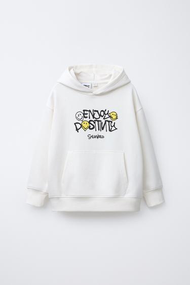 SMILEYWORLD® PRINTED HOODIE - White by Zara - Image 0