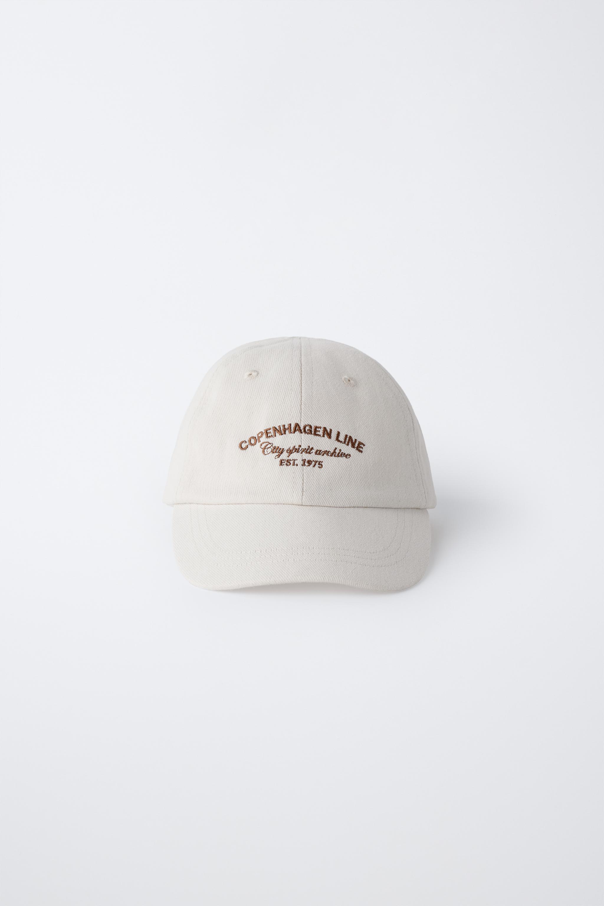 EMBROIDERED TEXT CAP - Ecru | ZARA United States
