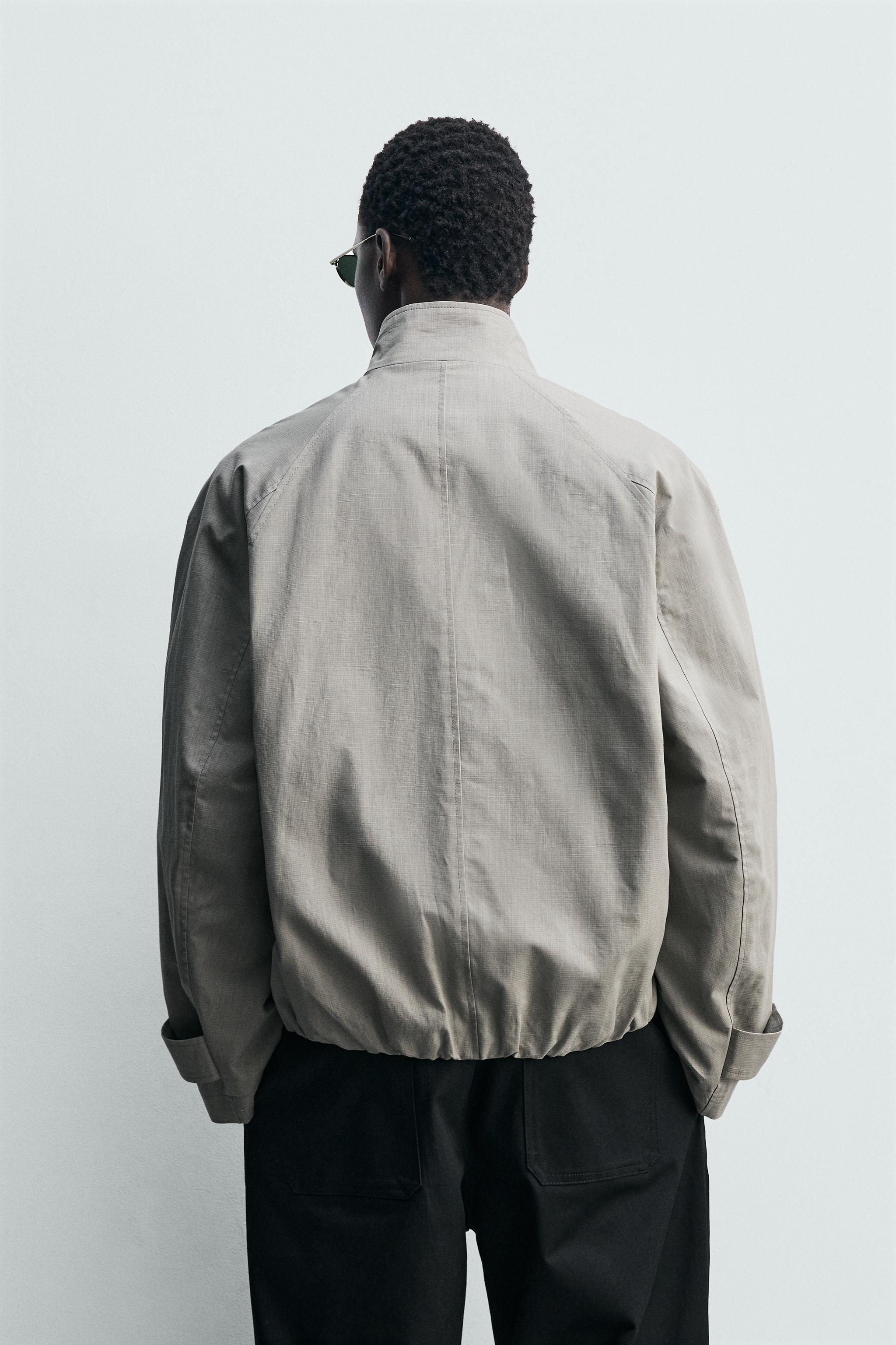 BLOUSON COUPE DÉCONTRACTÉE À CARREAUX TEXTURÉS