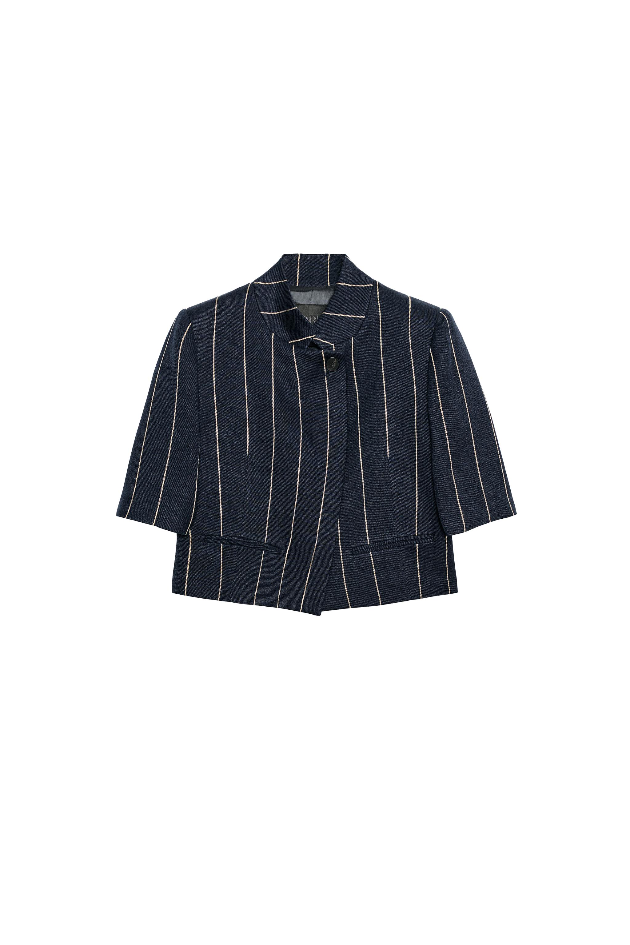 VESTE À RAYURES AVEC LIN ZW COLLECTION