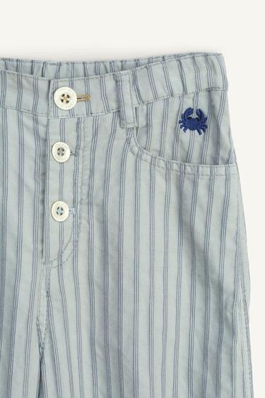 PANTALON À RAYURES EN LIN ÉDITION LIMITÉE - rayures de Zara - Image 7