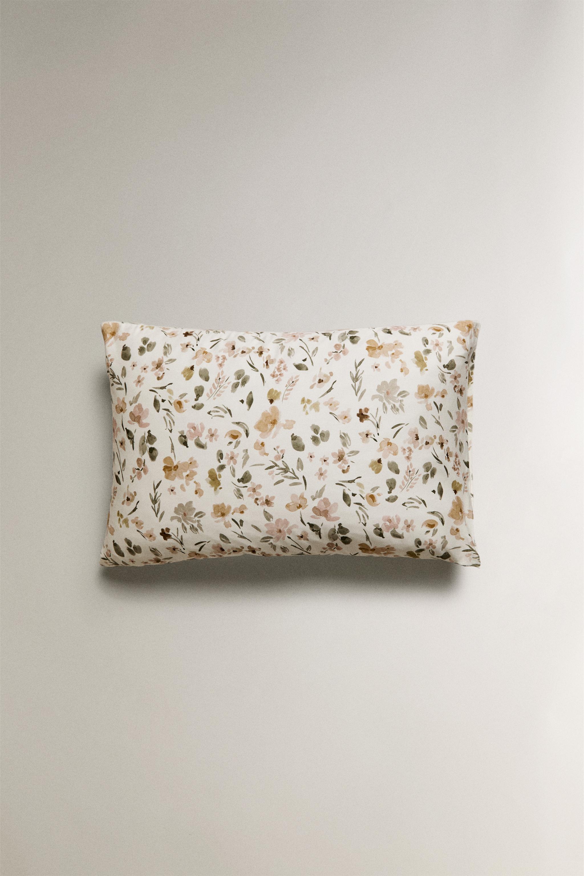 TAIE D’OREILLER SATIN IMPRIMÉ FLEUR