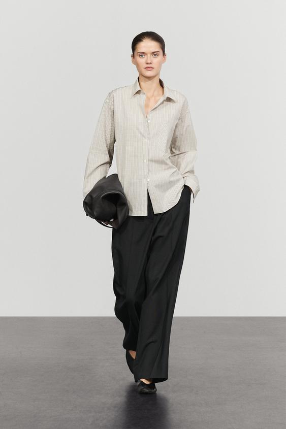 Camisa cuadros 100% algodón - Blanco de Zara - Imagen 0
