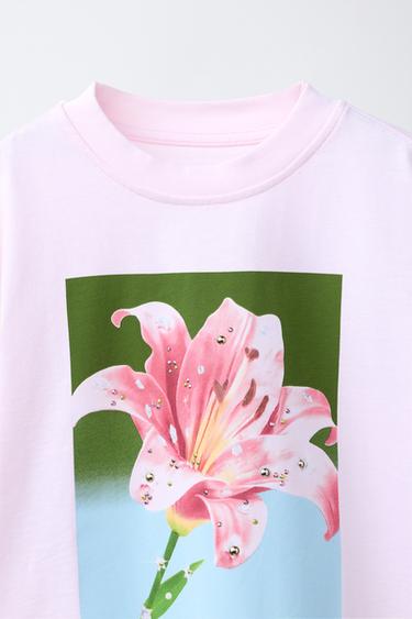 RHINESTONE PHOTOGRAPHIC PRINT T-SHIRT - Pink by Zara - Image 2