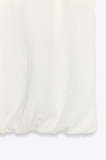 TOP BOULE AVEC LIN - Blanc de Zara - Image 8