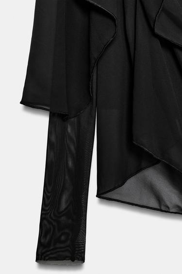 TOP EN TULLE À SUPERPOSITIONS - Noir de Zara - Image 8
