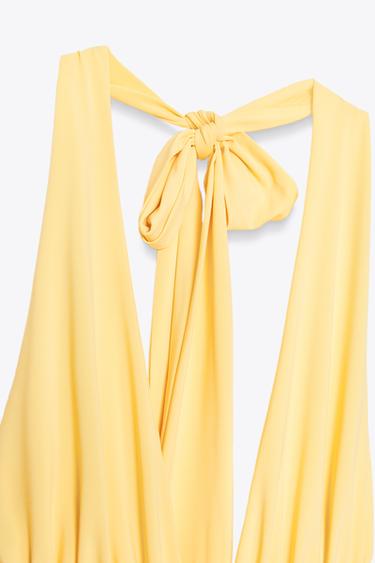 ROBE LONGUE HALTER DOS NU - Jaune clair de Zara - Image 6
