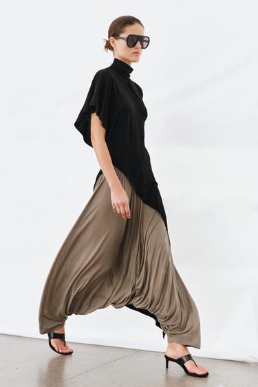 PANTALÓN BOMBACHO FLUIDO - Camel claro de Zara