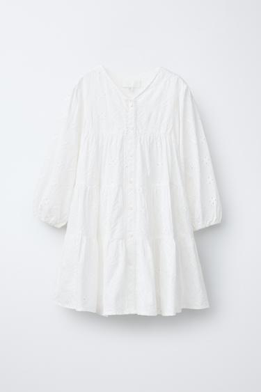 VESTIDO ROMÁNTICO PANELES - Blanco de Zara