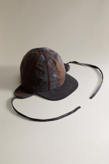 CHILDREN'S TARTAN CHECK CAP - Brown-Blue by Zara - Image 1