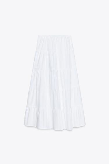 JUPE LONGUE À PANNEAUX - Blanc cassé de Zara - Image 6