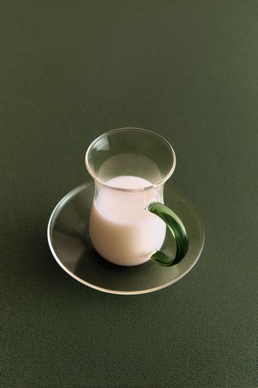 BOROSILICATE TUMBLER AND SAUCER - Green by Zara - Image 4