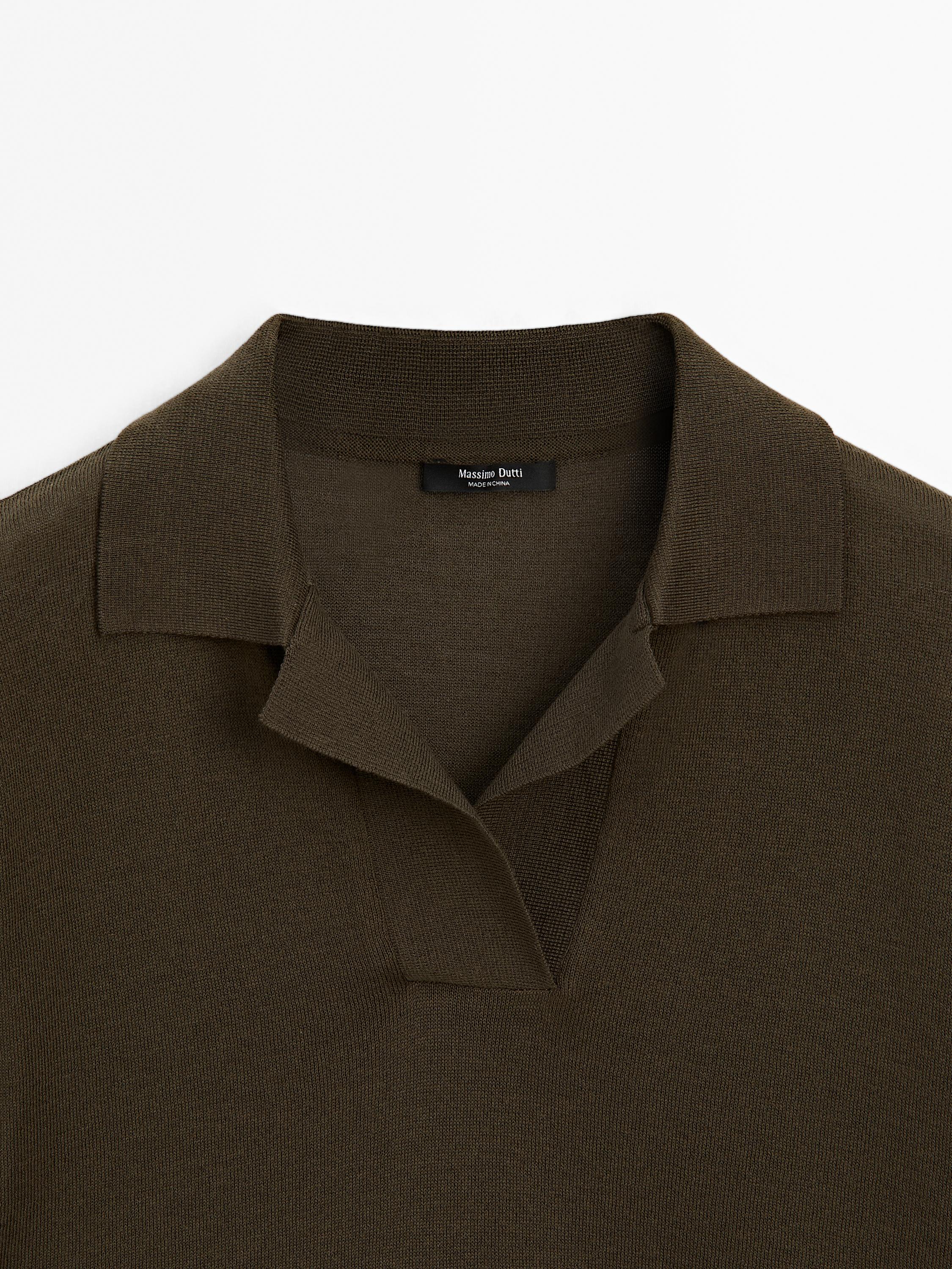 100% cotton knit polo shirt - Dark khaki | ZARA United States 100% cotton knit polo shirt - Dark khaki | ZARA United States