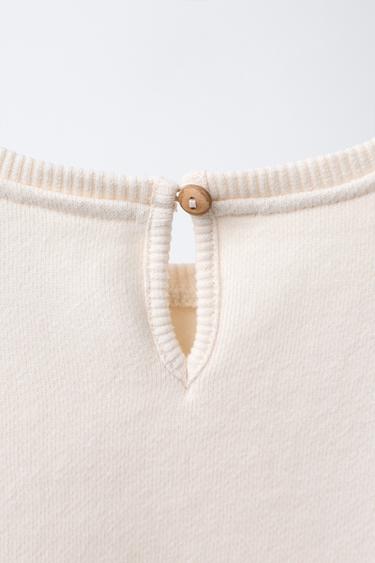 VELVET BOW SWEATSHIRT - Ecru / Beige by Zara - Image 4