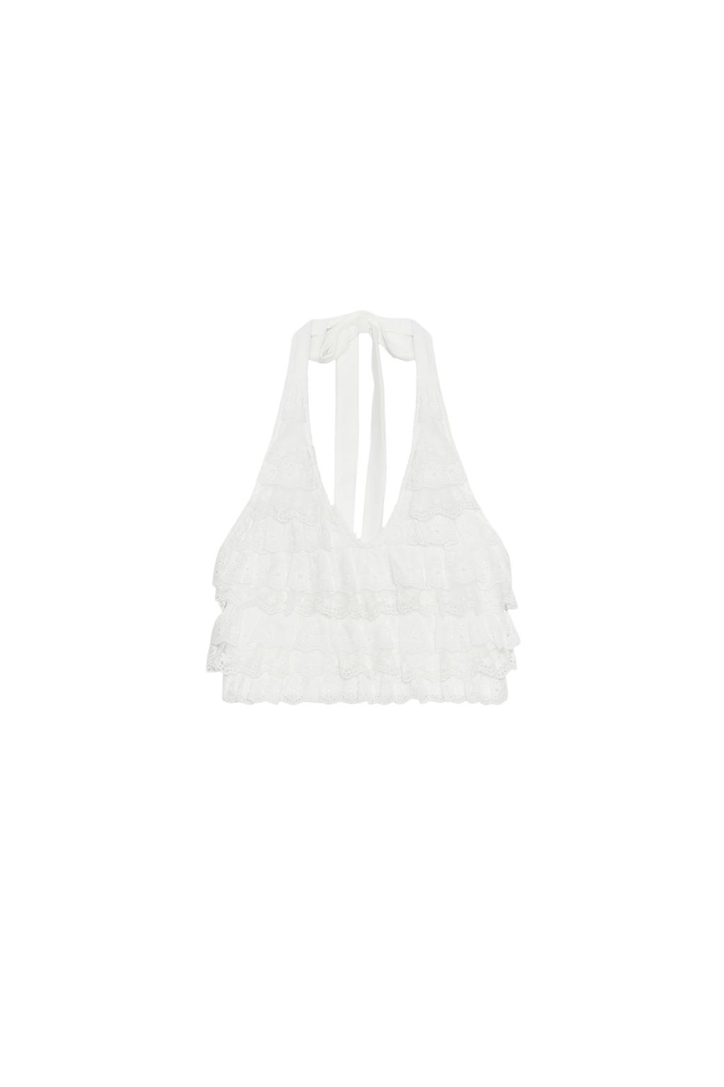 RUFFLED HALTER TOP - image 3
