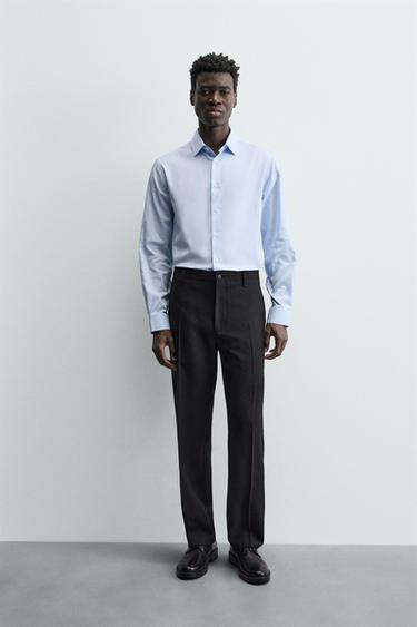 CAMISA SLIM FIT ESTRUCTURA - Celeste de Zara - Imagen 0