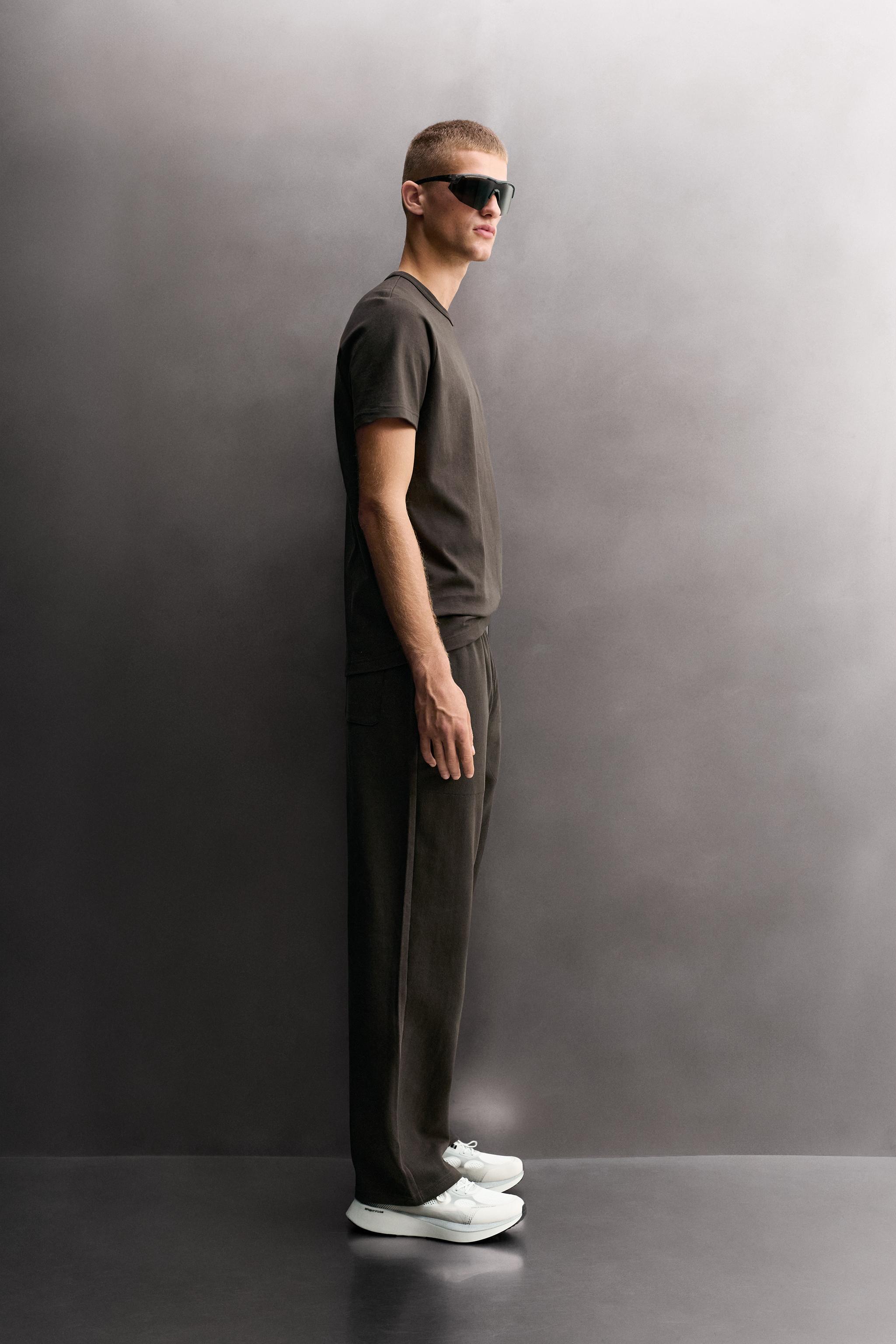 Мужские брюки Zara HEAVYWEIGHT RELAXED FIT JOGGERS — фото 4