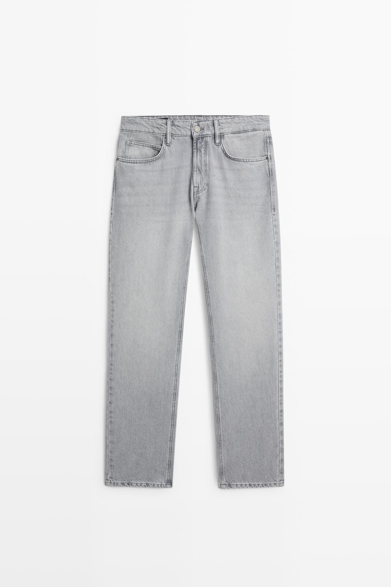 Tapered Fit Jeans — Gray marl