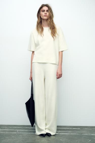 SOFT RIBBED TOP - Ecru by Zara