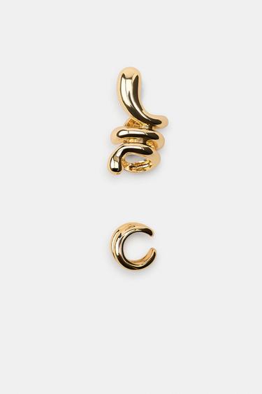 LOT DE BOUCLES D'OREILLES EARCUFF ANNEAUX - Doré de Zara - Image 3