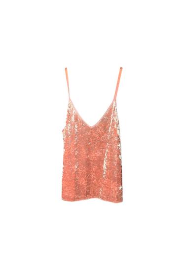 PEACH VELVET CAMISOLE