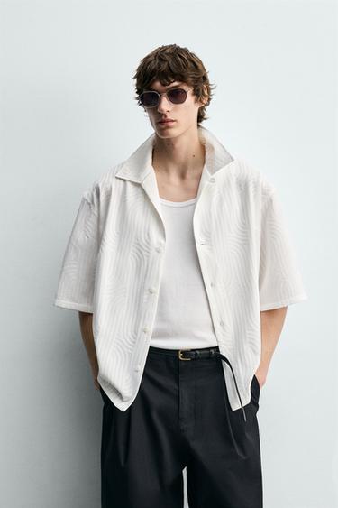 KËMISHË JACQUARD ME QËNDISJE - E bardhë e thyer nga Zara