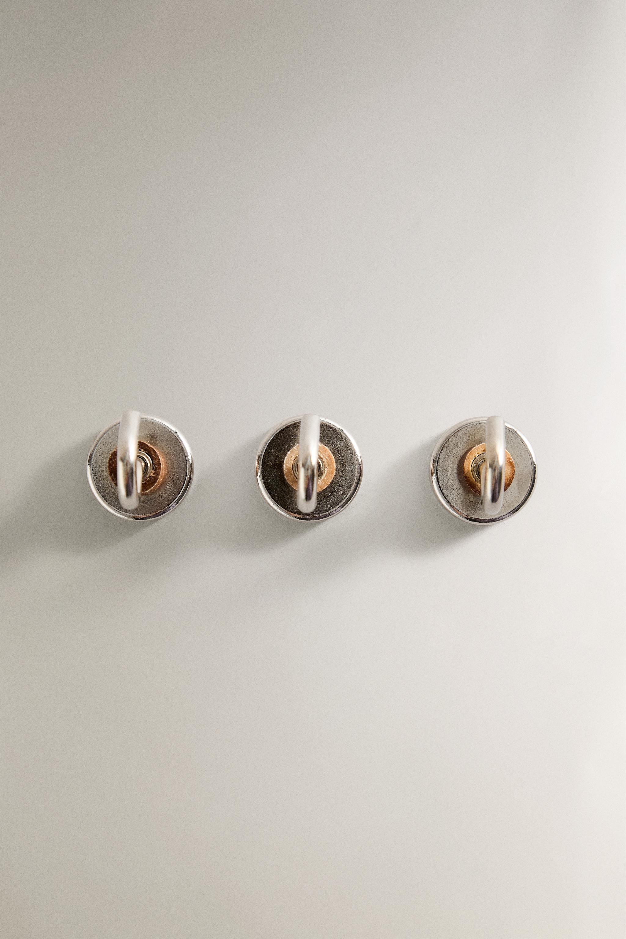 SET OF 3 MAGNETIC HOOKS — Steel