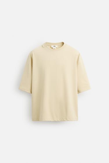 Zara INTERLOCK LIMITED EDITION T-SHIRT - taupe brown