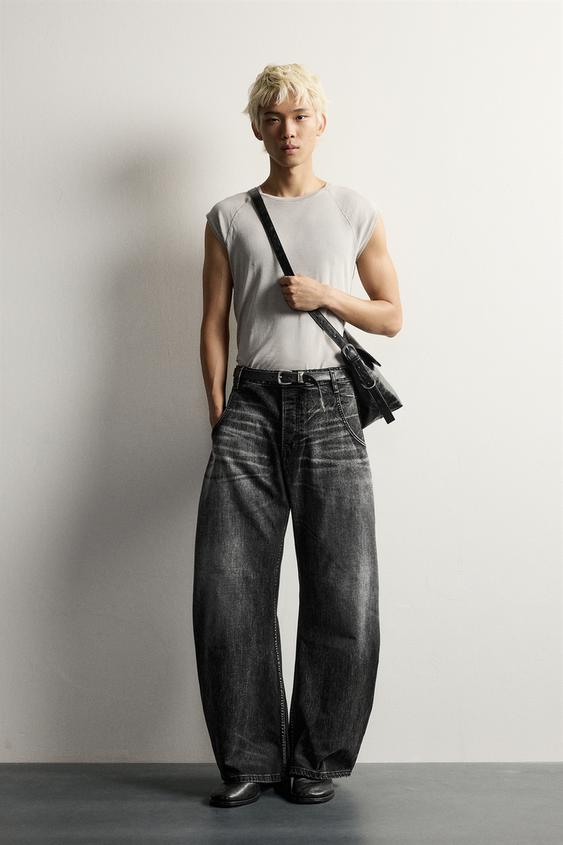 LOOSE BARREL FIT JEANS - Charcoal by Zara - Image 0